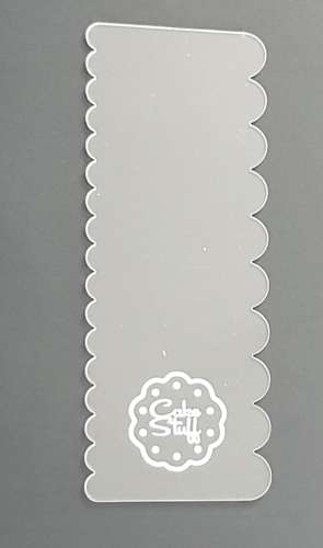 Acrylic Scraper Comb - Scallop Design - Click Image to Close